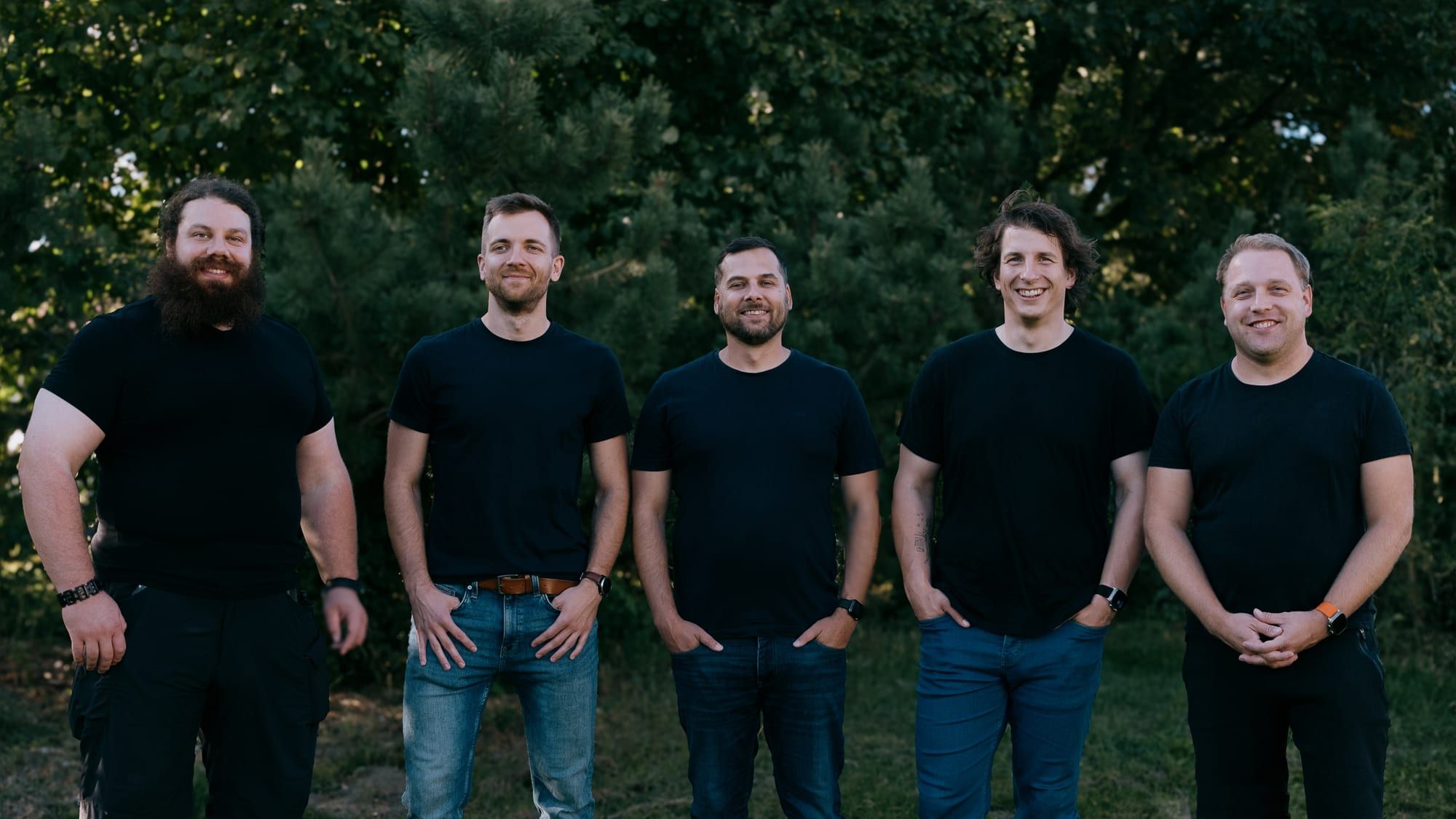 The Veriteus founding team outdoors.